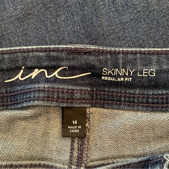 Inc Studded Distressed Skinny Regular Fit Womens Jeans Size 14 - Picture 6 of 8